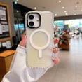 thumbnail image 1 of for iPhone 11 Case Magnetic Phone Case Compatible with MagSafe, Soft TPU Bumper Hard Translucent Matte Back Slim Fit Grip Shockproof Protective Cover for Men Women Girls,Clear, 1 of 9