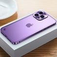 thumbnail image 1 of for iPhone 11 Case Matte Translucent , Metal Camera Protection Frame, Anti-Fingerprint Frosted Hard Plastic & Metal Bumper, Slim Thin Smooth Shockproof Anti-fall Phone Cover,Purple, 1 of 10