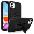 thumbnail image 1 of for iPhone 11 Case: Military Grade Protection Shockproof Phone Cover Build-in Hidden Kickstand & Rugged TPU Shell | Matte Durable Drop Proof Heavy Duty Case,Black+Black, 1 of 6