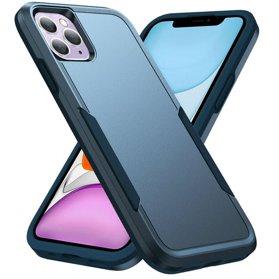 for iPhone 11 Case, Phone Case Heavy Duty 2 in 1 Full Body Rugged Shockproof Hybrid Hard PC Soft TPU Bumper Drop Protective Girls Women Boy Men Covers for iPhone 11, Blue