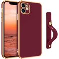 thumbnail image 1 of iPhone 11 Case, Phone Cases for iPhone 11, Slim Fit Soft TPU with Adjustable Wristband Kickstand Scratch Resistant Shockproof Protective Cover for Apple iPhone 11 6.1 Inch 2019, Wine Red, 1 of 18
