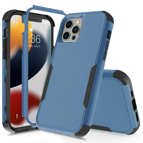 for iPhone 11 Case, Protective Case Compatible with iPhone 11 Case, Hybrid Heavy Duty Military Grade Full-Body Drop Shockproof Dustproof 3-Layers Rugged Phone Cover, Royalblue/Black