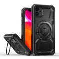 thumbnail image 1 of for iPhone 11 Case Protective Cover with Built-in Ring Kickstand, Heavy Duty Military Grade Drop Protection Shock-Proof Grip Durable Dual-Layer Design Cover Support Wireless Charging, Black, 1 of 6