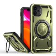 thumbnail image 1 of for iPhone 11 Case Protective Cover with Built-in Ring Kickstand, Heavy Duty Military Grade Drop Protection Shock-Proof Grip Durable Dual-Layer Design Cover Support Wireless Charging, Green, 1 of 6
