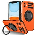 thumbnail image 1 of For iPhone 11 Case with Ring Stand,2-Layer Full Body Heavy Duty Shockproof Rugged,360°Rotatable Ring Holder Magnetic Kickstand,Non-Slip Protective Phone Case for iPhone 11,Orange, 1 of 11