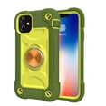 thumbnail image 1 of for iPhone 11 Case with Ring Stand, Heavy Duty Military Grade Rugged Shockproof Silicone Rubber Magnetic Kickstand Holder Case for Women Girls For iPhone 11, Green Yellow, 1 of 6
