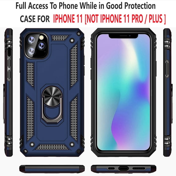 iPhone 11 Case,  STARSHOP Drop Protection Ring Kickstand Cover- Ink Blue