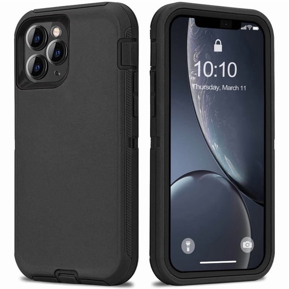 iPhone 11 Case Shockproof Dust/Drop Proof 3 in 1 Full Body Rugged Heavy Duty Durable Cover Black