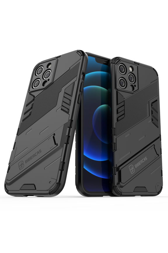 iPhone 11 Case, TOPSHE Ultra Slim Heavy Duty Hybrid Rugged Shockproof Back Case with Kickstand Protective Cover for Apple iPhone 11, Black