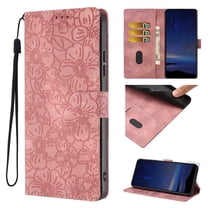for iPhone 11 Case, Wallet Case Flower Embossed Premium PU Leather Flip Protective Case Credit Card Holder Kickstand Magnetic Clasp Phone Cover Wrist Strap for iPhone 11, Pink