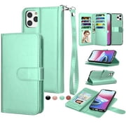 iPhone 11 Case, Wallet Case iPhone XI 6.1", iPhone 11 PU Leather Case, Njjex PU Leather Magnet Stand Wallet Credit Card Holder Flip Case 9 Card Slots Case For Apple iPhone 11 6.1" 2019 -Mint