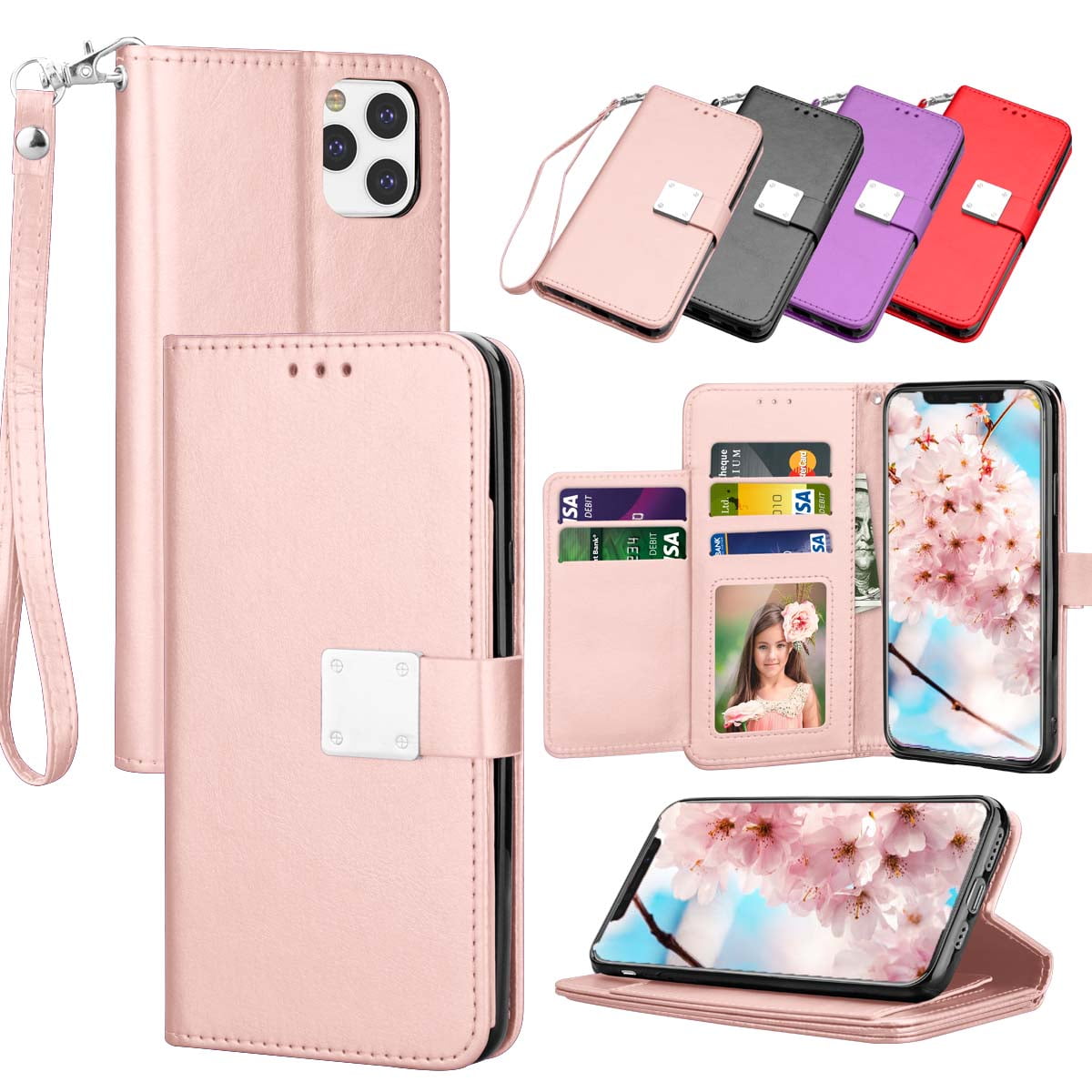 Universal Phone Bag PU Leather Wallet Case Card Purse Cover For iPhone 14  13 12 11 Pro X 6 7 8 Plus for Birthday Christmas Day