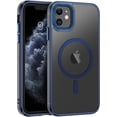 thumbnail image 1 of iPhone 11 Case, iPhone 11 Phone Case Compatible with Magsafe Wireless Charging Translucent Matte Slim Non-Slip Military Grade Protective Magnetic iPhone 11 Case, Blue, 1 of 8