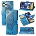 thumbnail image 1 of iPhone 11 Case, iPhone 11 Wallet Folio Case Magnetic Closure RFID Blocking Card Slots Kickstand Shockproof Absorption Double Protection Case for Apple iPhone 11, Blue, 1 of 8