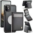 thumbnail image 1 of For iPhone 11 Compatible with Magsafe 2 in 1 Detachable Wallet Case with Card Holder,Women Men,Magnetic PU Leather RFID Blocking Flip Kickstand Credit Card Slots Phone Case,Black, 1 of 12