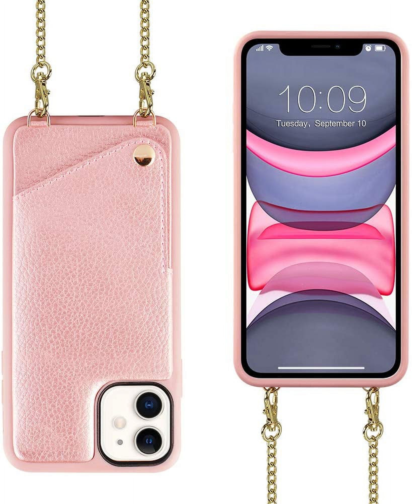 iPhone 11 Crossbody Case, iPhone 11 Wallet Case with Card Slot Credit Card Holder Leather Phone