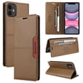 thumbnail image 1 of For iPhone 11 Flip Wallet Phone Case,[RFID Blocking]PU Leather Magnetic Folio Cover,With Card Slots,Flip Folding Kickstand,Shockproof TPU Anti-fall Rugged Phone Case Cover,Brown, 1 of 9