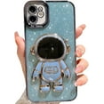 thumbnail image 1 of for iPhone 11 Glitter Case Luxury Plating Astronaut Hidden Stand Case, Cute 3D Kickstand, Bling Slim Thin Shockproof for Women Girls Protective Clear Phone Cover Case, 6.1 inch, Blue, 1 of 6