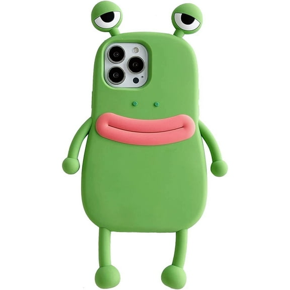 for iPhone 11 Kawaii Phone Case 3D Cartoon Cute Frog Phone Case Soft Silicone Unique Fun Cover Case for Women Girls Slim Fit Anti-Drop Protective Case for iPhone 11 Green