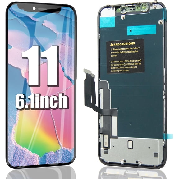 for iPhone 11 LCD Screen Replacement 6.1 Inch LCD Display 3D Touch LCD Screen Digitizer Full HD Frame Assembly Compatible with (Model A2111, A2221, A2223) with Waterproof Adhesive, No Tools