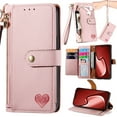 thumbnail image 1 of for iPhone 11 Leather Phone Case Wallet Zipper Pocket Pouch Folio Flip Cover Kickstand, Multi Anti-theft Card Holder Cash Slot, Double Magnetic Buckle, Wrist Lanyard, 1 of 8