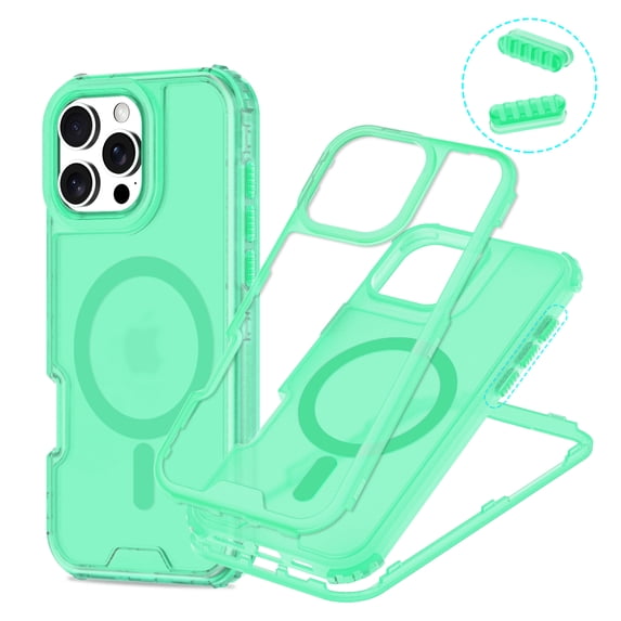 for iPhone 11 Magnetic Case [Support Wireless Charging] Translucent Candy Color Phone Case Slim Shockproof Triple-Layers Rugged Protective Cover for iPhone 11, Mint