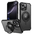 thumbnail image 1 of For iPhone 11 Magnetic Phone Case,360°Rotatable Ring Kickstand,Compatible with Mag-Safe,4 Thickened Corners Protective,Clear Logo View,Shockproof Non-slip Translucent Phone Case,Black, 1 of 6