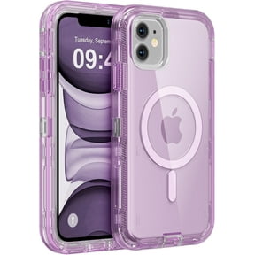For iPhone 11 Magsafe Case, Transparent Phone Case Compatible with MagSafe, Triple Layer Magnetic Charging Case, Heavy Duty Shockproof and Drop-Proof Phone Case, Crystal Purple