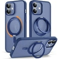 thumbnail image 1 of for iPhone 11 Phone Case with 360° Rotatable  Ring Stand [Compatible with Mag-Safe] [-Grade Protection] Translucent Back iPhone 11 Case 6.1" for Women Men, Blue, 1 of 14