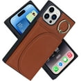 thumbnail image 1 of for iPhone 11 Phone Case with Card Holder and Ring,RFID Blocking Flip Folio PU Leather Wallet Cases for Women Men,Ring Stand,Magnetic Closure Cases for Funda para for iPhone 11(Brown), 1 of 16