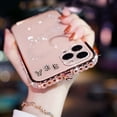 thumbnail image 1 of For iPhone 11 Phone Case Glitter Diamond Frame Bling Solid Colored iPhone Case Shiny Phone Case Bumper Acrylic Back Case Cover for Women or girls,Rosegold, 1 of 8