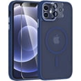 thumbnail image 1 of for iPhone 11 Phone Case, Phone Case iPhone 11 Magnetic Case [Compatible with MagSafe] Translucent Matte Back Slim Shockproof Military-Grade Protection Anti-Fingerprint Cover, Dark Blue, 1 of 13