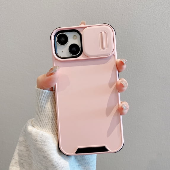 for iPhone 11 Phone Case: Shockproof Protective Rugged Phone Cover with Camera Lens Slide | Drop Proof Military-Grade Protection TPU Hybrid Bumper Cases for iPhone 11,Pink