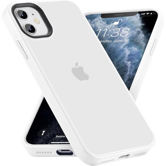 for iPhone 11 Phone Case, Shockproof for iPhone 11 Case, Grade Drop Protection, Protective Hard Back Slim Translucent Case for iPhone 11 6.1'', White