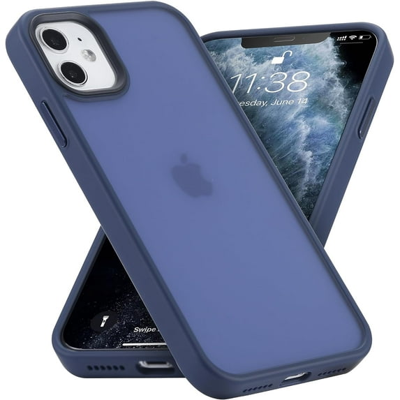 for iPhone 11 Phone Case, Shockproof iPhone 11 Case, Military Grade Drop Protection, Protective Hard Back Slim Translucent Case for iPhone 11 6.1'', Frosted Blue