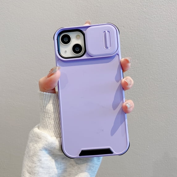 for iPhone 11 Phone Case, Slide Camera Cover Protector Military Grade Non-Slip Anti-fall Anti-scratch Drop Proof Shockproof Protective Hybrid Bumper Phone Case Cover,Purple