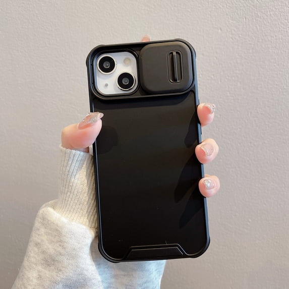 for iPhone 11 Phone Case, Slide Camera Cover Protector Military Grade Non-Slip Anti-fall Anti-scratch Drop Proof Shockproof Protective Hybrid Bumper Phone Case Cover,Black