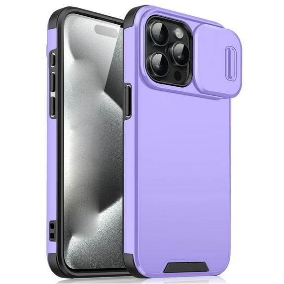 for iPhone 11 Pro 2-in-1 Phone Case, with Sliding Camera Lens Cover Military Grade Non-Slip Anti-fall Shockproof Heavy Duty Non-slip Protective Phone Case Cover for iPhone 11 Pro,Purple