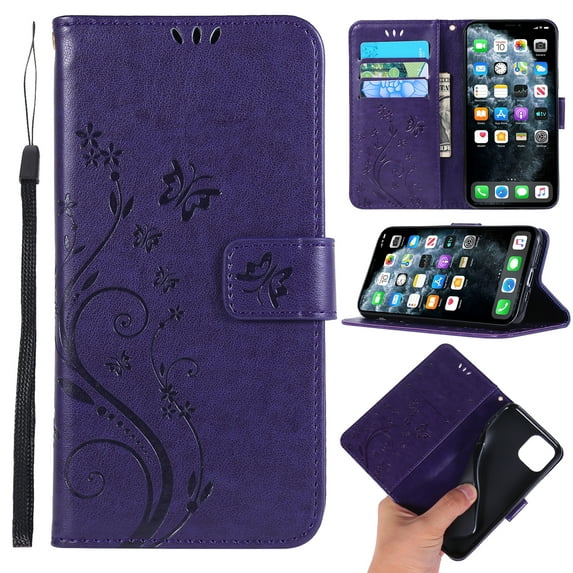 iPhone 11 Pro 5.8" Case Wallet, Allytech PU Leather Slim Fit Folio Flip Shell Kickstand Lightweight Shockproof Full Protection TPU Case Covers for Apple iPhone 11 Pro 5.8" 2019,Purple
