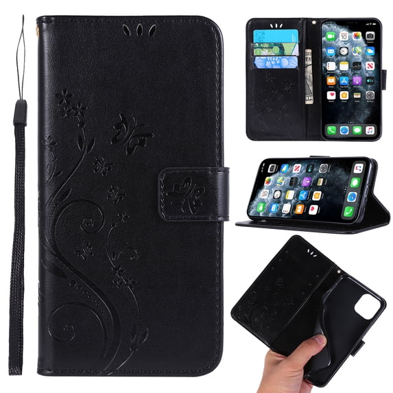 iPhone 11 Pro 5.8" Case Wallet, Allytech PU Leather Slim Fit Folio Flip Shell Kickstand Lightweight Shockproof Full Protection TPU Case Covers for Apple iPhone 11 Pro 5.8" 2019,Black