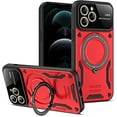 thumbnail image 1 of for iPhone 11 Pro Case with 360° Rotatable Invisible Ring Stand, Large Window Design Compatible with Magsafe, -Grade Protection Shockproof Phone Cover for Women Men, Red, 1 of 7