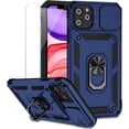 thumbnail image 1 of for iPhone 11 Pro Case with Camera Lens Cover HD Screen Protector, Dual Layer Military Grade Drop Protection Magnetic Ring Holder Kickstand Protective Phone Case for iPhone 11 Pro 5.8 inch (Navy Blue), 1 of 9