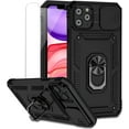 thumbnail image 1 of for iPhone 11 Pro Case with Camera Lens Cover HD Screen Protector, Dual Layer Military Grade Drop Protection Magnetic Ring Holder Kickstand Protective Phone Case for iPhone 11 Pro 5.8 inch (Black), 1 of 17