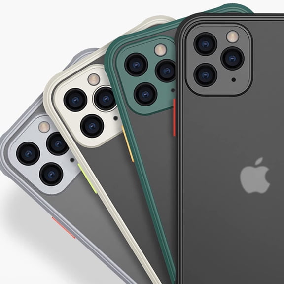 iPhone 11 Pro Case with Camera Lens Protector, Shockproof Full Body Covered Soft Flat Edge Bumper, Translucent Matte Hard PC Back Slim Protective Phone Case for iPhone 11 Pro 5.8", Stone White