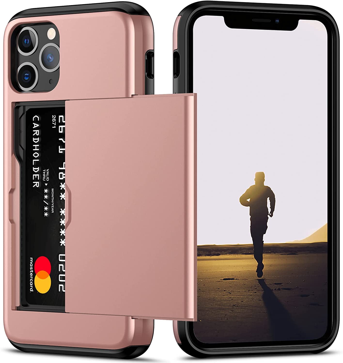 ACOCOBUY Compatible With IPhone 16 Pro Case With Card Holder Shockproof Protective Dual Layer Hidden Credit Card Slot Heavy Duty Wallet Phone Cover - View #14