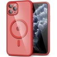 thumbnail image 1 of for iPhone 11 Pro Case Clear Magnetic Compatible with Magsafe, Thin Slim Transparent Non Yellowing, Hybird Soft Silicone Bumper & Hard Plastic Protective Cover for Women, Red, 1 of 13