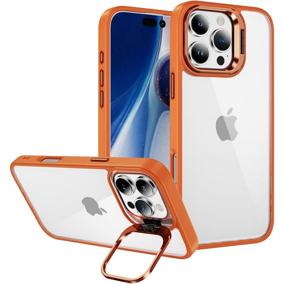 for iPhone 11 Pro Case Clear Shockproof Anti-Scratch Cover Protect Camera Lens iPhone 11 Pro Phone Case with Ring Stand Slim Orange Rugged Heavy Duty Protection (Orange)