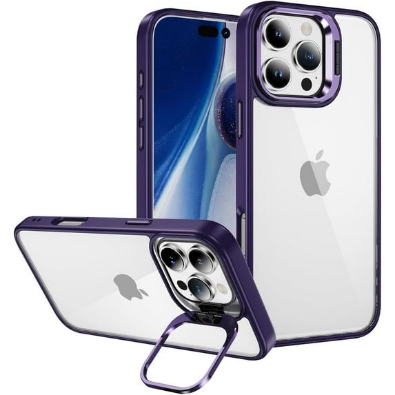 for iPhone 11 Pro Case Clear Shockproof Anti-Scratch Cover Protect Camera Lens iPhone 11 Pro Phone Case with Ring Stand Slim Orange Rugged Heavy Duty Protection (Dark Purple)