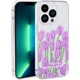 thumbnail image 1 of iPhone 11 Pro Case, Clear Ultra Slim Shockproof Kawaii TPU Phone Case for iPhone 11 Pro (5.8 inch) Cute Cover for Girls and Women, Purple - Tulip, 1 of 13