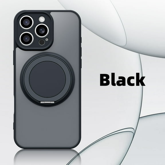 for iPhone 11 Pro Case, Compatible with Magsafe with 360° Rotatable Magnetic Stand Ring Holder, Translucent Matte Back TPU Bumper Magnetic Phone Case Cover for iPhone 11 Pro, Black